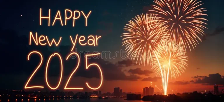 happy-new-year-neon-glowing-text-fireworks-explode-city-skyline-night-scene-festive-holiday-celebration-background-new-years-eve-346528789